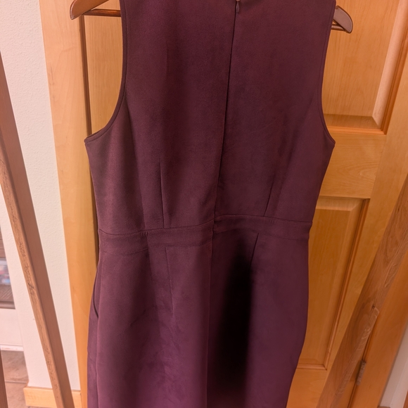 Rich Purple Suede Feel Sleeveless Dress - Picture 5 of 8
